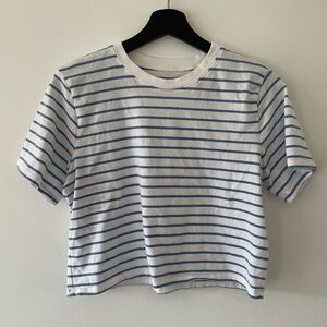 Abercrombie & Fitch 100% Cotton A&F Soft Cropped Striped T-Shirt Size M